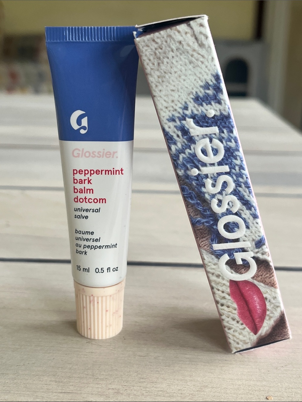 Glossier Peppermint Bark Balm Dotcom - Blue & White